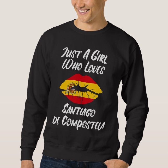 Sudadera Santiago de Compostela Lips and Mouth Love Spanish (Anverso)