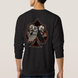 Sudadera Santo o pecador motociclista As de Picas Old Schoo