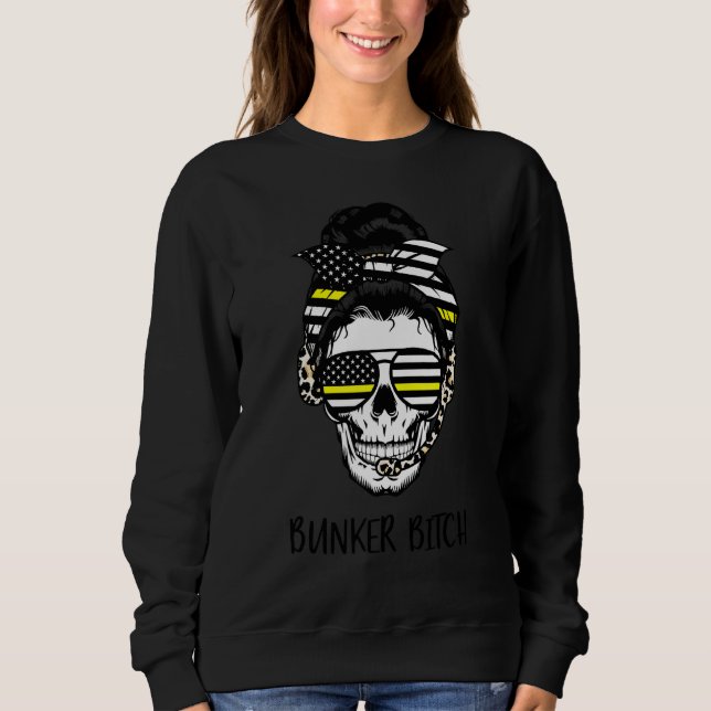 Sudadera Sarcasm Cita Dispatcher Messy Bun Skull Estadounid (Anverso)