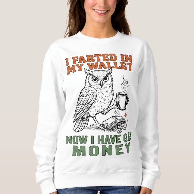 Sudadera Sarcastic Owl Fart Joke (Anverso)