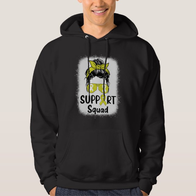 Sudadera Sarcoma Awareness Yellow Ribbon Support Squad Mess (Anverso)