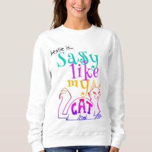 Sudadera Sascona Como Mi Gato Humor Atractivo Tipografía Ne