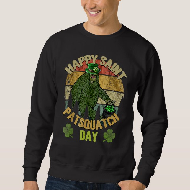 Sudadera Sasquatch Leprechaun Gorra Shamrock St Patrick S D (Anverso)