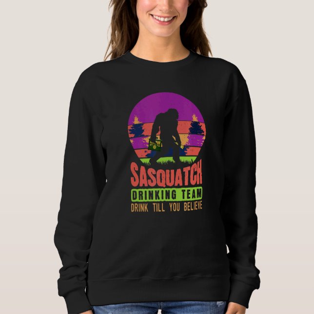Sudadera Sasquatch Silhouette Beer Me Retro Sunset (Anverso)