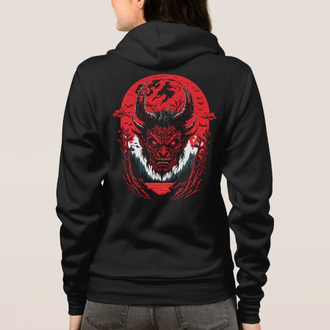 Sudadera Satan Evil Face | Diseño gráfico de cabeza de demo (Reverso)