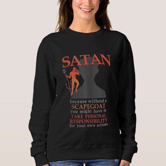 Sudadera Satan Me Ama Baphomet Devil 666 Scapegoat Contra (Anverso)