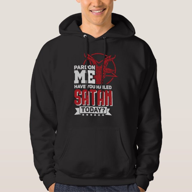 Sudadera Satanismo Góthico Salve Satan Perdón (Anverso)