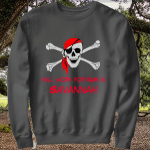 Savannah GA Pirate Skull Crossbone Work for Rum