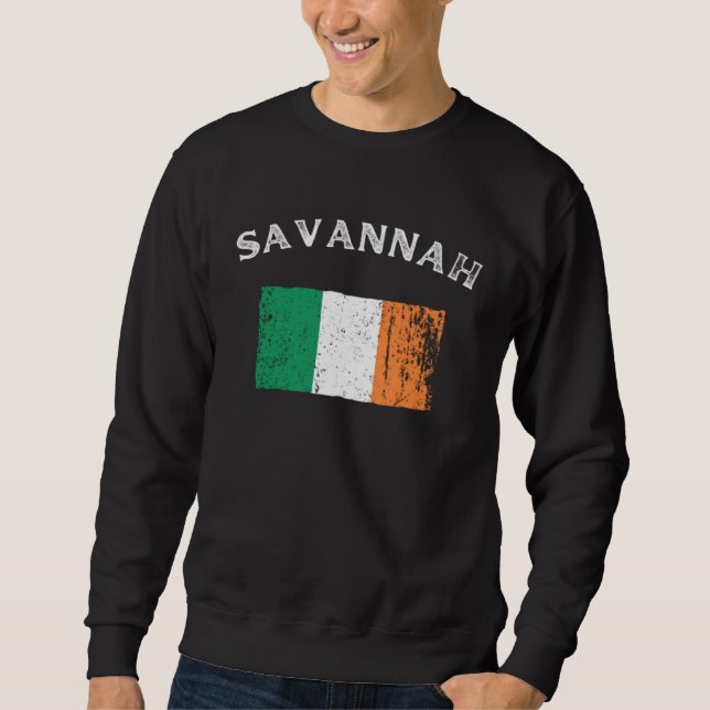 Sudadera SAVANNAH GEORGIA Irish American Flag Badge (Anverso)
