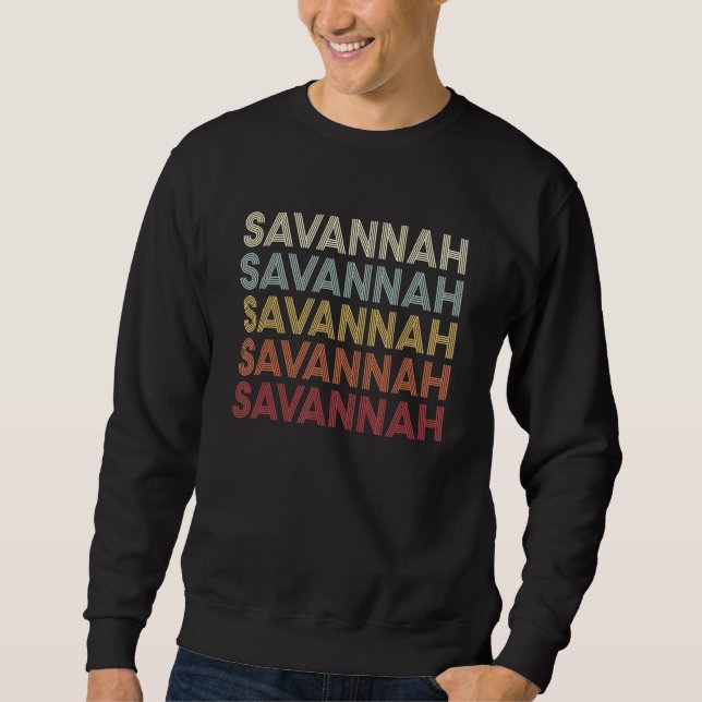 Sudadera Savannah Texas Savannah TX Retro Vintage Text (Anverso)