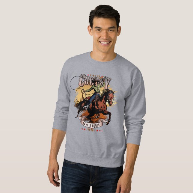 Sudadera Save A Horse; Ride A Cowboy | Men  (Anverso completo)