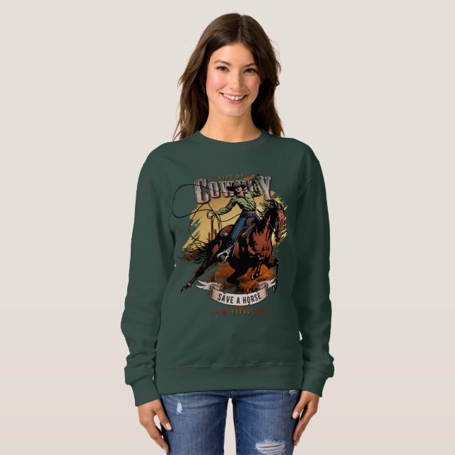 Sudadera Save A Horse; Ride A Cowboy | Women (Anverso completo)