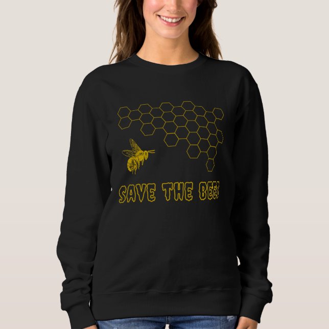 Sudadera Save The Bees Goth Emo Environmentalist Black and  (Anverso)
