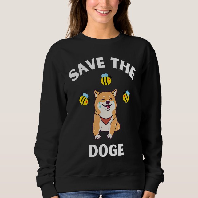 Sudadera Save The Doge Cute Doge With Bees Gamer Gaming (Anverso)