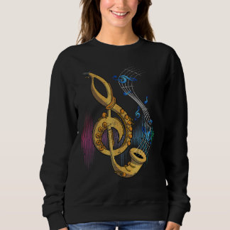 Sudadera Sax Player Treble Clef Saxofonist Jazz Music Saxo