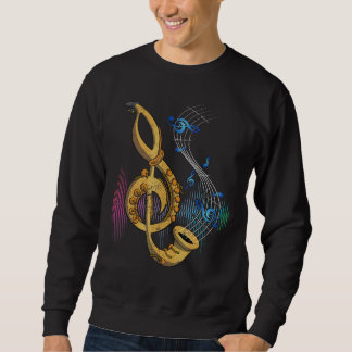 Sudadera Sax Player Treble Clef Saxofonist Jazz Music Saxo