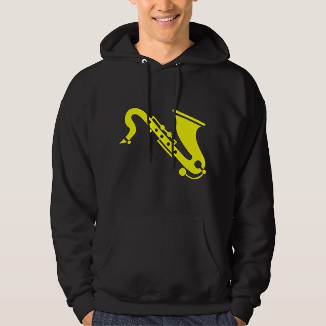 Sudadera Saxofón - Amarillo (Anverso)