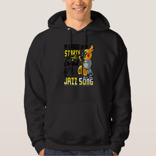 Sudadera Saxofón De Aves Cockatiel Para Música De Jazz