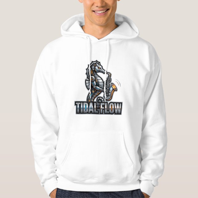 Sudadera Saxofón de Caballito de Mar Cibernético (Anverso)