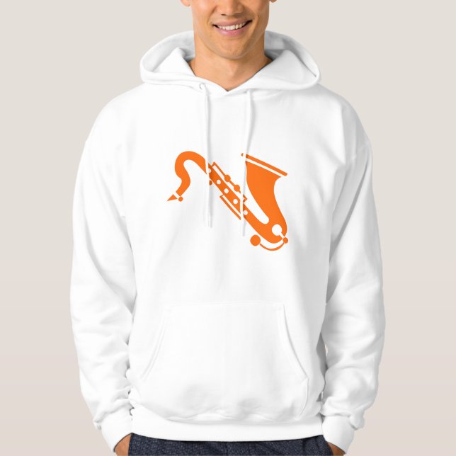 Sudadera Saxofón - Naranja (Anverso)