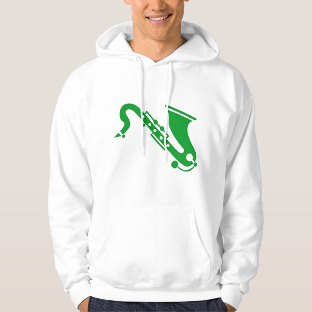 Sudadera Saxofón - Verde de hierba (Anverso)