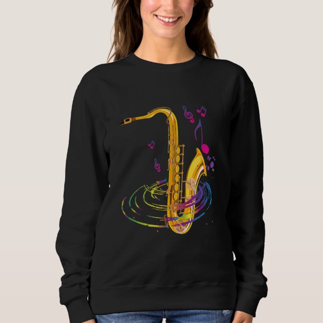 Sudadera Saxofonista Jazz Saxofonista Instrumentalista (Anverso)