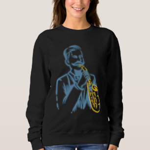 Sudadera Saxofonista Saxofón, músico de jazz saxofonista