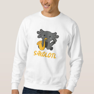 Sudadera Saxolotl Toca Música Saxofónica Un Dulce Axolotl