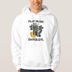 Sudadera Saxolotl Toca Música Saxofónica Un Dulce Axolotl