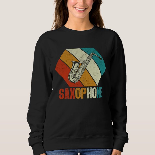 Sudadera Saxophone Saxaphone Player Music Jazz Tenor  3 (Anverso)