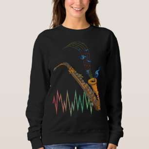 Sudadera Saxophonist Beat Music Notes Treble Clef Jazz Saxo