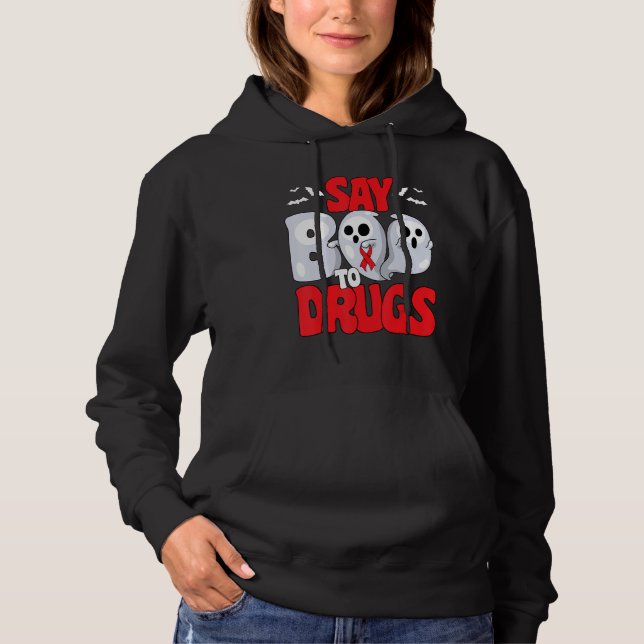 Sudadera Say Boo To Drugs Red Ribbon Week Awareness Hallowe (Anverso)