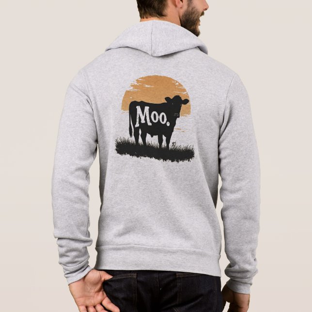 Sudadera Say Moo — Cute Cow Silhouette (Reverso)