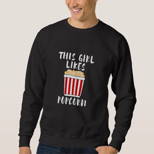 Sudadera Saying Girl Likes Eating Popcorn (Anverso)