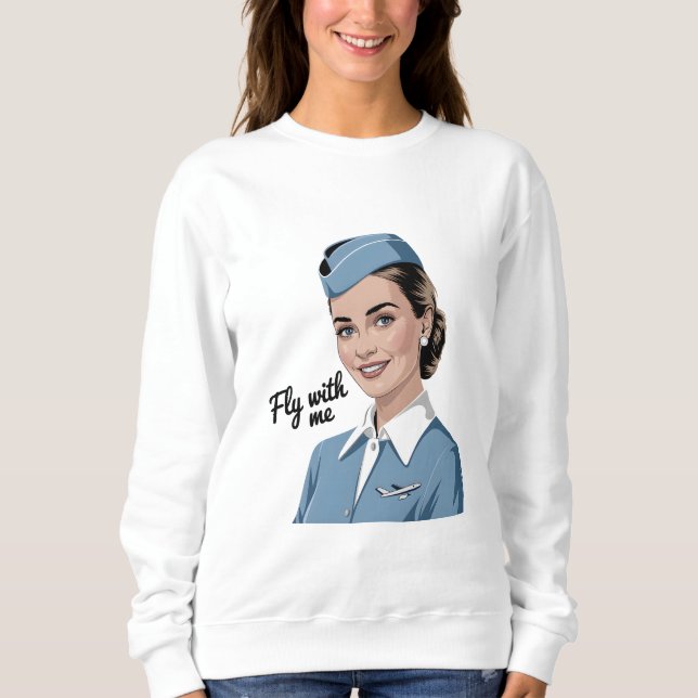 Sudadera Scandinavian stewardess Womens Basic Sweatshirt (Anverso)