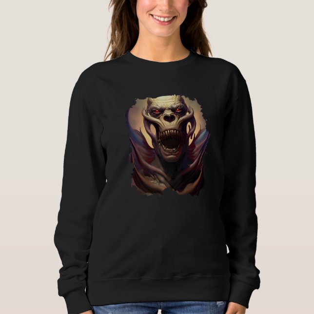 Sudadera Scary Demonic Skull Horror Nightmare Unique Digita (Anverso)