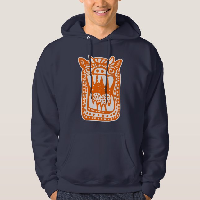Sudadera Scary Monster - Naranja (Anverso)