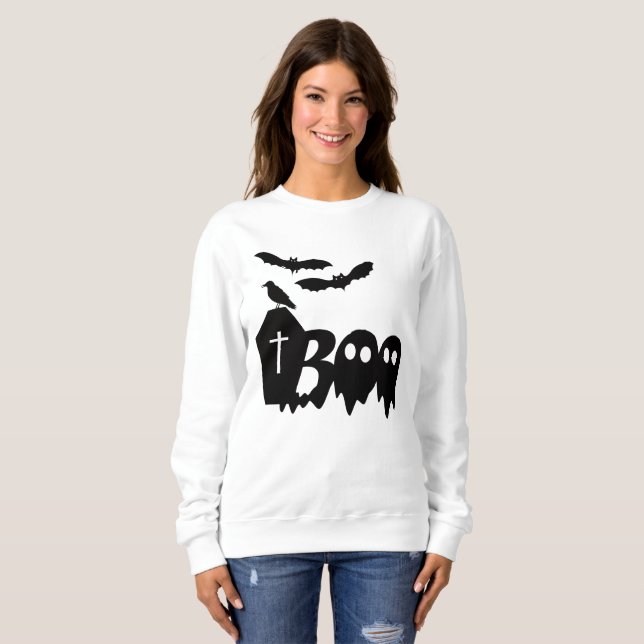 Sudadera Scary & Spooky Crow Bats, Coffin Halloween (Anverso completo)