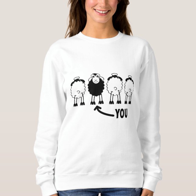 Sudadera Schaap, witte of zwarte schapen van de familie  (Anverso)