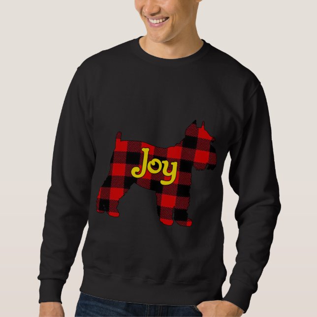 SUDADERA SCHNAUZER BUFFALO PLAID CON PERRO DE NAVIDADES JOV (Anverso)