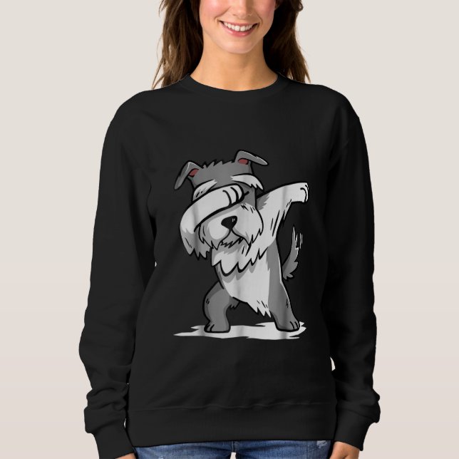 Sudadera Schnauzer Cute Dabbing Funny Dab Dance Gift (Anverso)