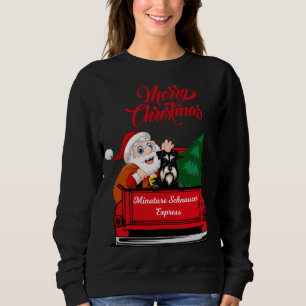 Sudadera Schnauzer De Minatura De Perro Con Santa Claus En