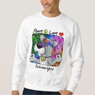 Sudadera Schnauzer del amor de la paz del dibujo animado