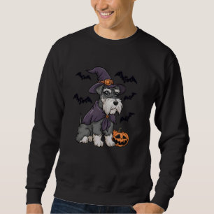 Sudadera Schnauzer Dog Halloween Disstuve Bata de calabaza