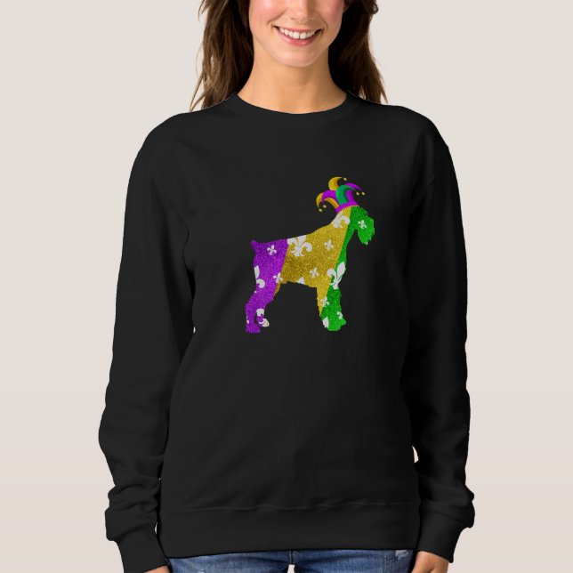 Sudadera Schnauzer Dog Mardi Gras Carnivals Funny Puppy Lov (Anverso)