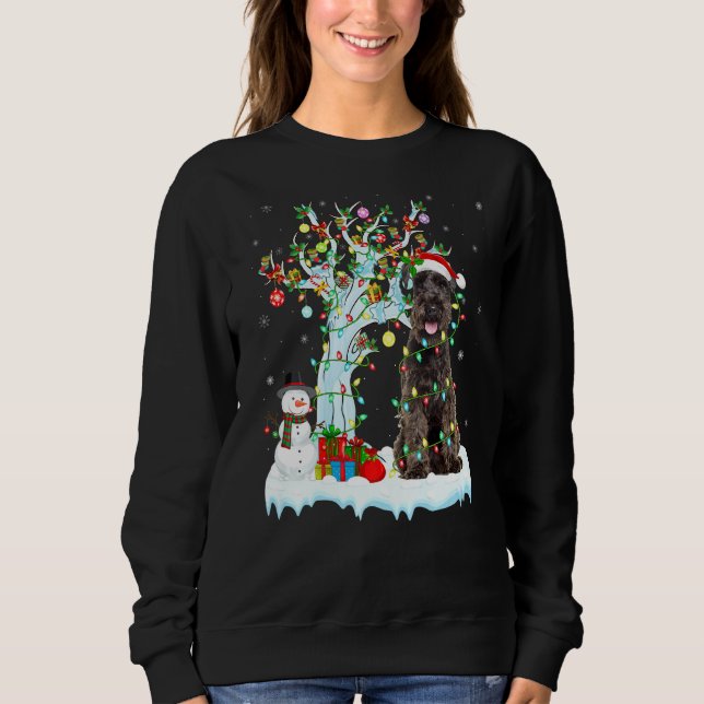 Sudadera Schnauzer Dog Xmas Tree Light Santa Schnauzer C (Anverso)