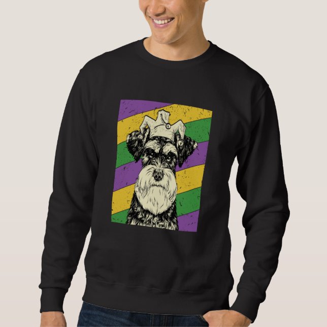 Sudadera Schnauzer Jester Mardi Gras Dog Mom or Dad (Anverso)