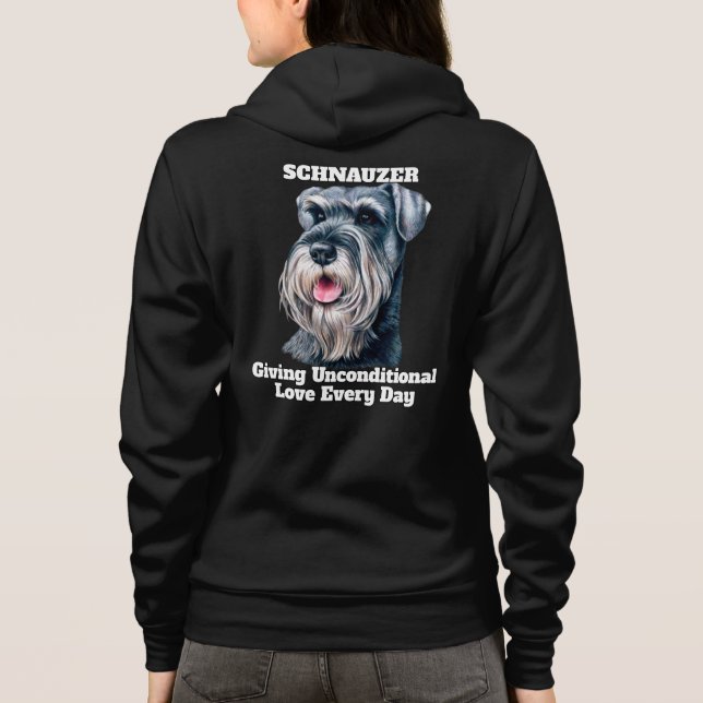Sudadera Schnauzer, propietario incondicional del Mascota d (Reverso)