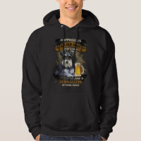 Schnauzer sentado cerca del anciano regalo para ti