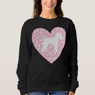 Sudadera Schnauzer Silhouette Heart Paws Adorable